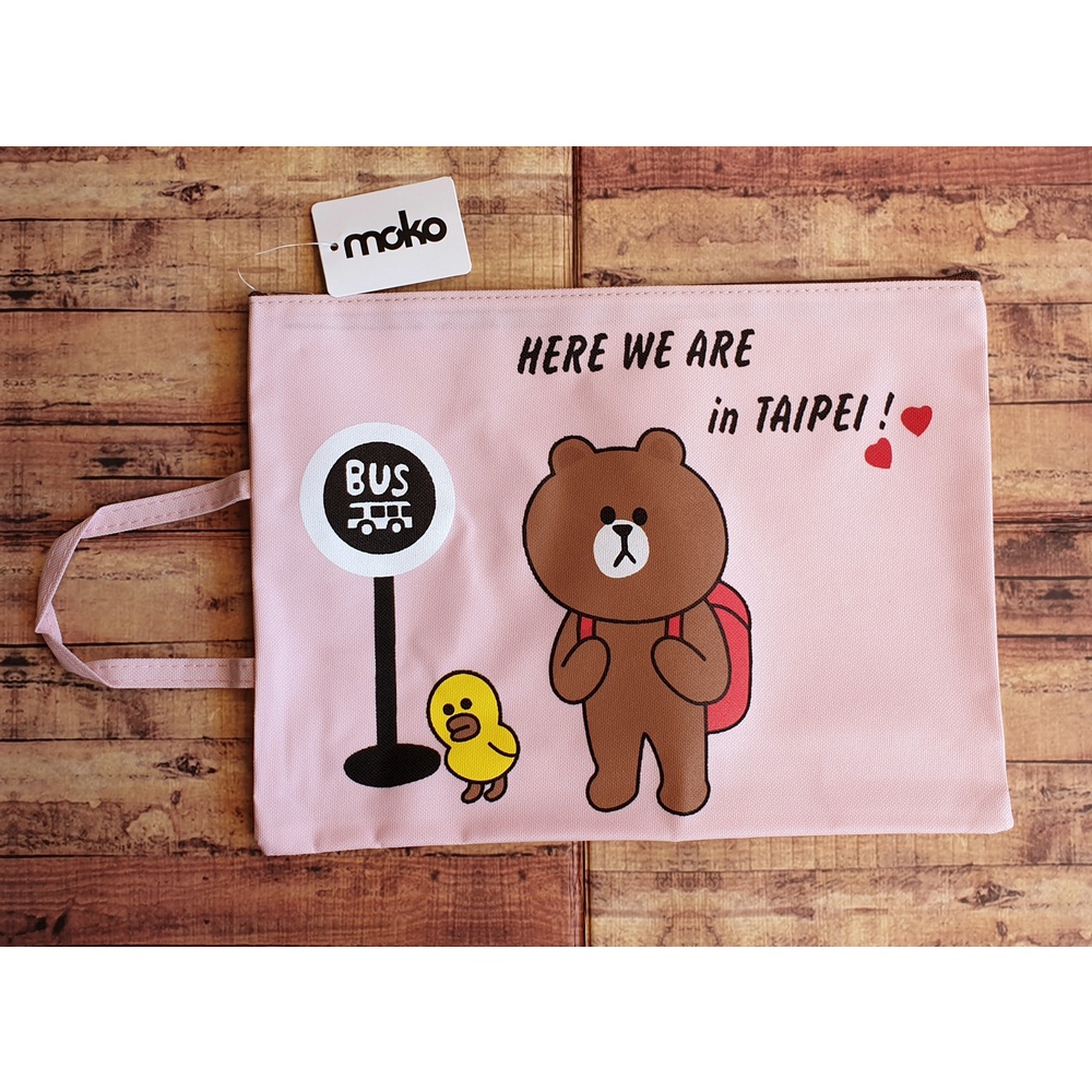 Zipper Bag Character A4 Tenteng - Map Kantung - Map Kain Resleting A4 Karakter Bear Rabbit