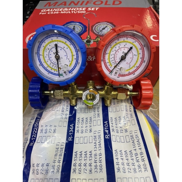 Manifold AC  DOUBLE multi R32 R410 R22 R134 / analiser ac multi