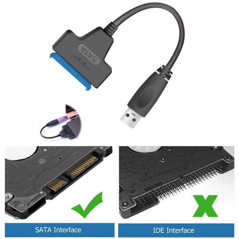 {LUCKID}USB 2.0 To SATA 22 Pin Laptop Hard Disk Drive SSD Adapter Converter Cable