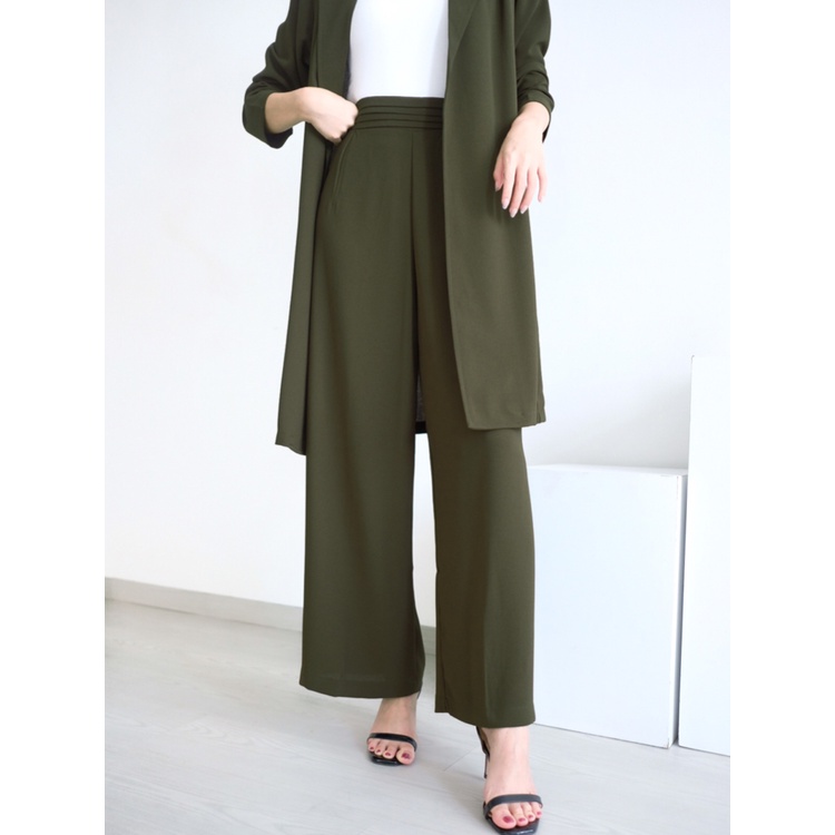 Kadaka B-0154 Kulot Wanita Flowy Detail Ban Pinggang