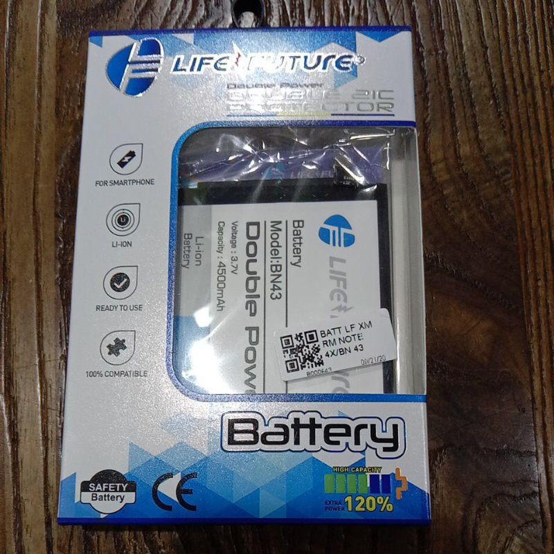 baterai life future double power bn43 redmi note 4x