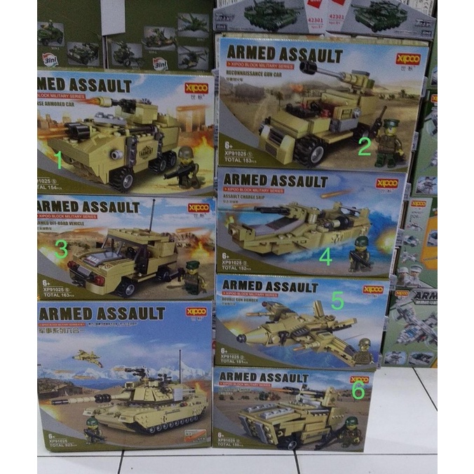 Brick block mobil perang military - harga per dus