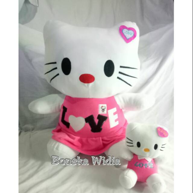 Boneka Hello Kitty Jumbo Love Pink Duduk