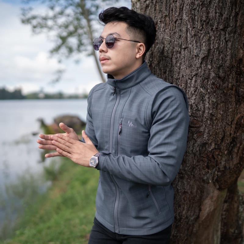 Jaket rompi - jaket 2 in 1 mountaingeer softshell LUXURY series - jaket mountaingeer softshell luxur