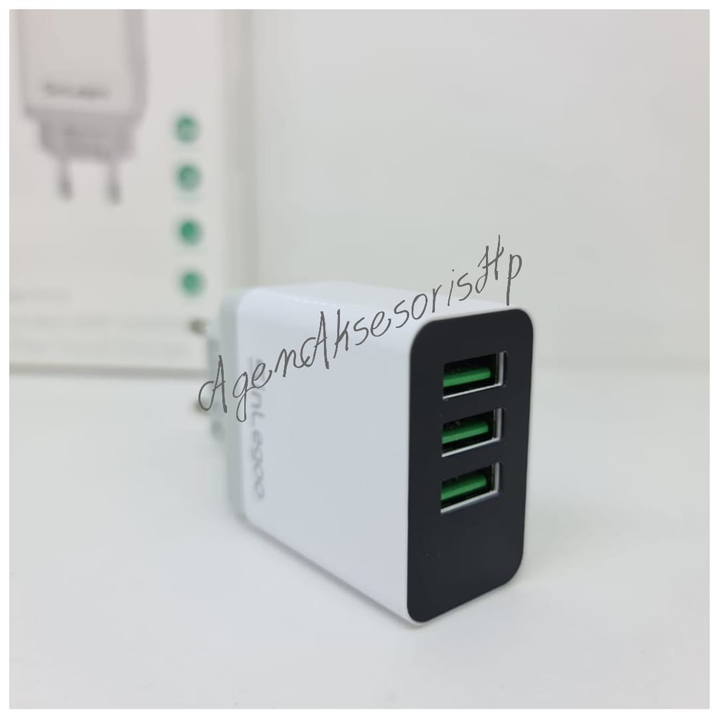 SinLegoo CR-05 Head Charger 3 USB LED Digital 3.1A Max Fast Charging GARANSI 1 TAHUN