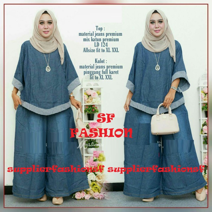 JAMAICA #2 SET / SETELAN JAZZY CELANA JUMBO / SETELAN JEANS JUMBO SF