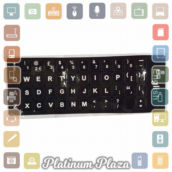 English Layout Sticker for Keyboard / Stiker Keyboard - Black`60YOMQ-