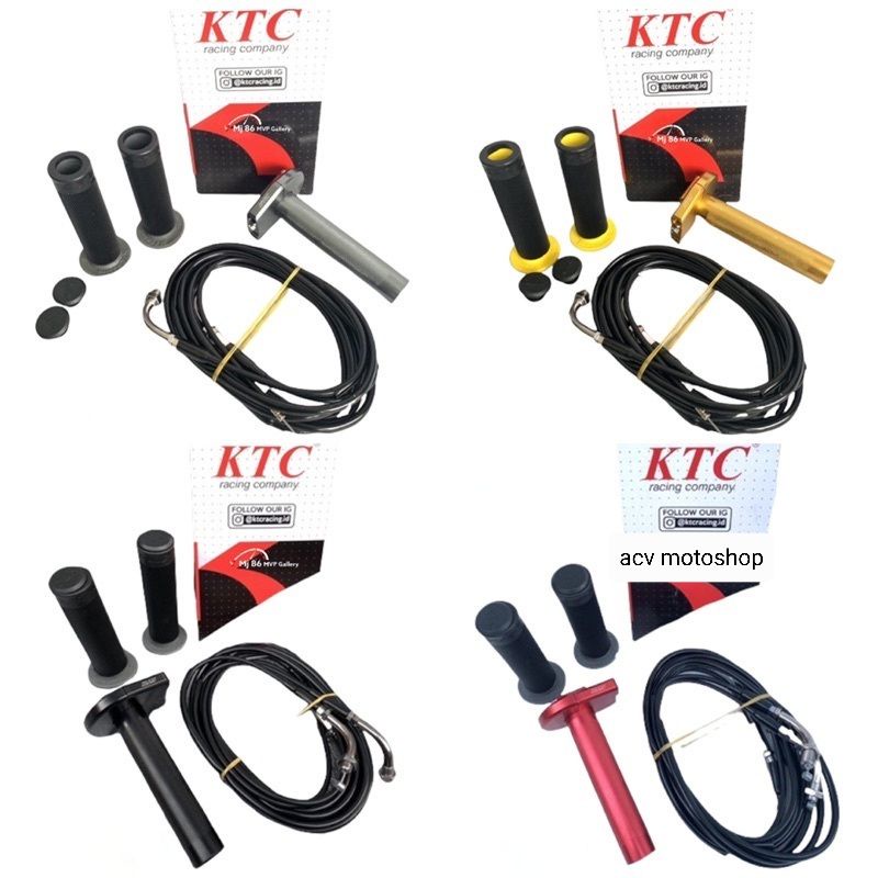 Gas spontan KTC 2 kabel bonus handgrip ktc original produk universal semua motor