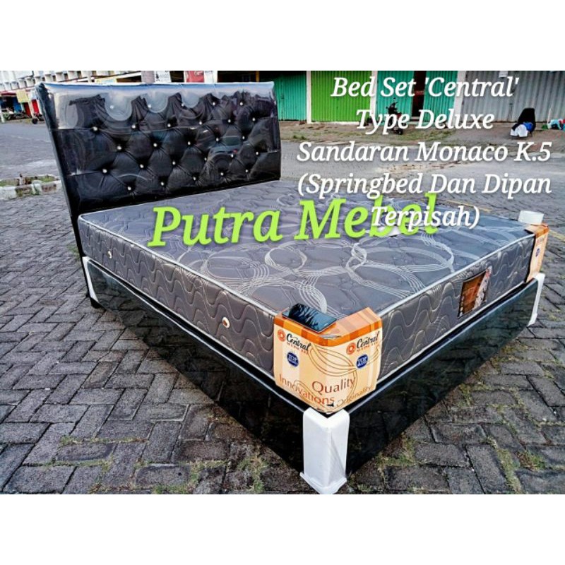 SATU SET SPRINGBED CENTRAL DELUXE DAN DIPAN SANDARAN K.5