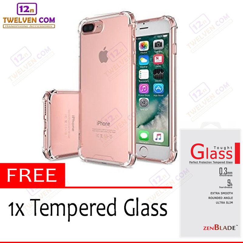 Case Anti Crack Anti Shock Softcase iPhone SE 2020 - Free Tempered Glass