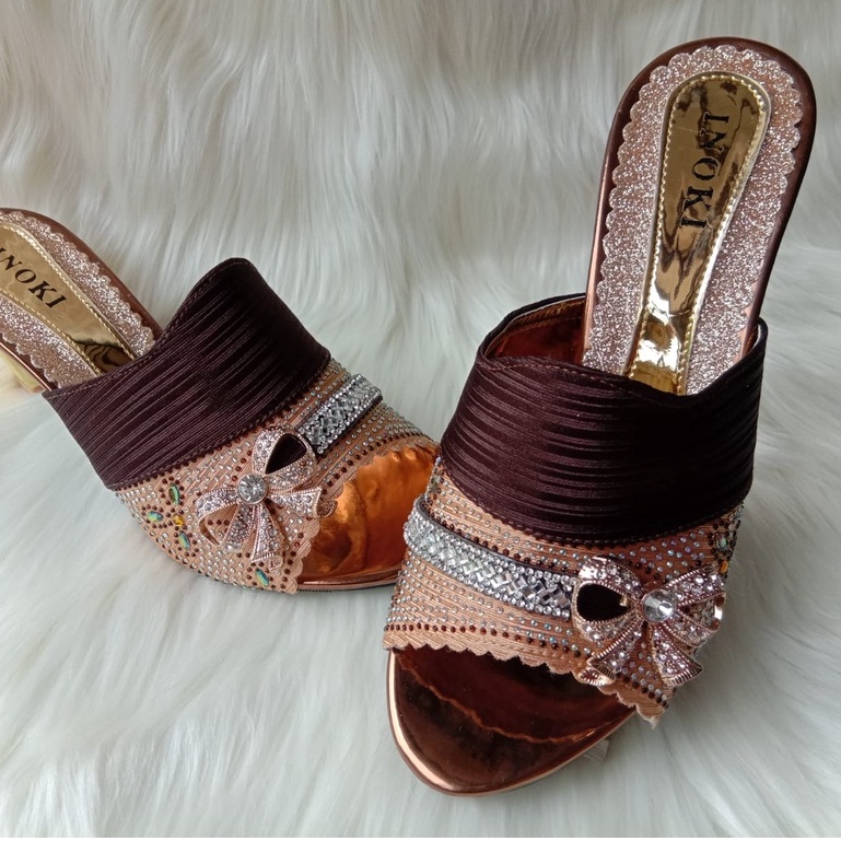 SANDAL PESTA WANITA MEWAH/ SENDAL HAK PLATFORM HEELS PESTA WANITA SESERAHAN KONDANGAN 5 cm