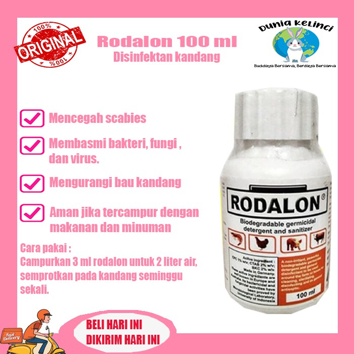 Disinfektan virus bakteri Rodalon 100 ml Ampuh Kandang Bersih