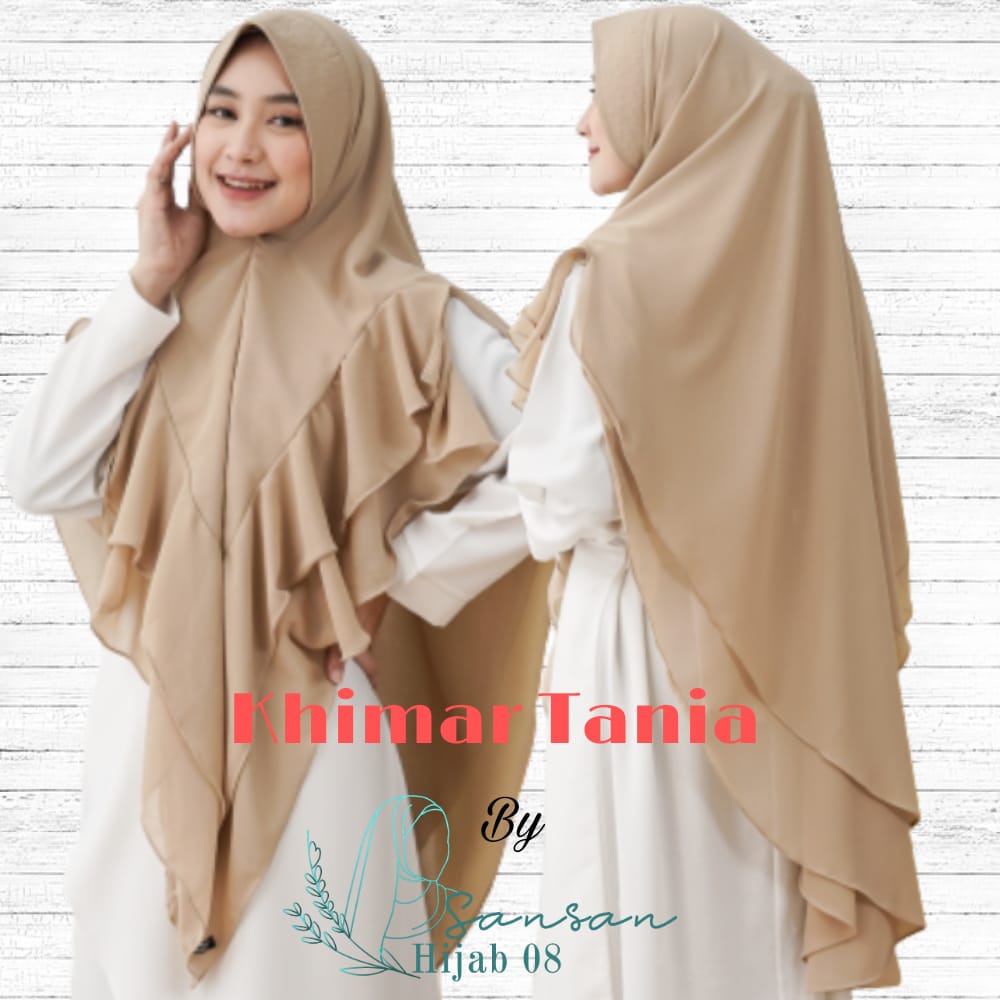 Khimar Hijab Instan 2 Layer Kerudung TANIA Rempel Ceruty Premium Babydoll