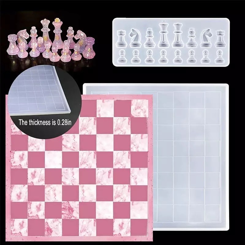 Mold papan catur chess board cetakan resin cetakan papan catur