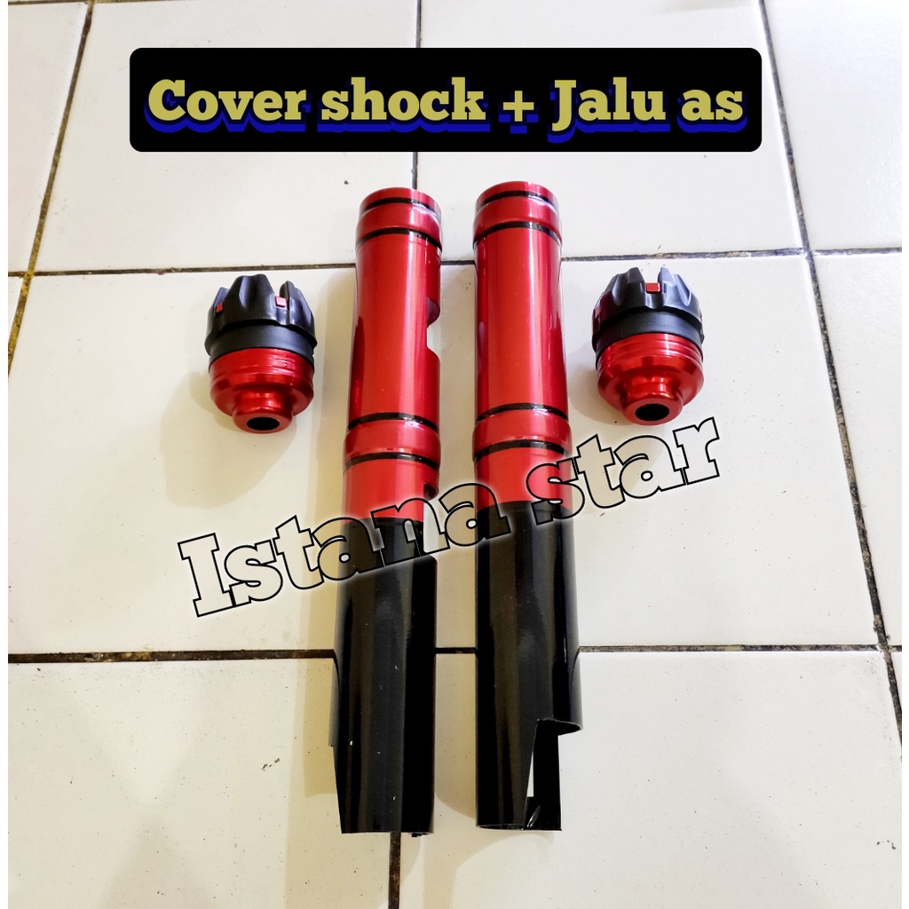 cover shock depan nmax old - nmax lama - nmax new - nmax 2020 - nmax 2021 - nmax 2022 Plus jalu as roda depan MERAH