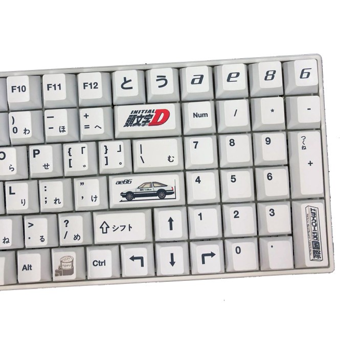 KEYCAPS INITIAL D WHITE CHERRY PROFILE SUBLIM MECHANICAL KEYBOARD