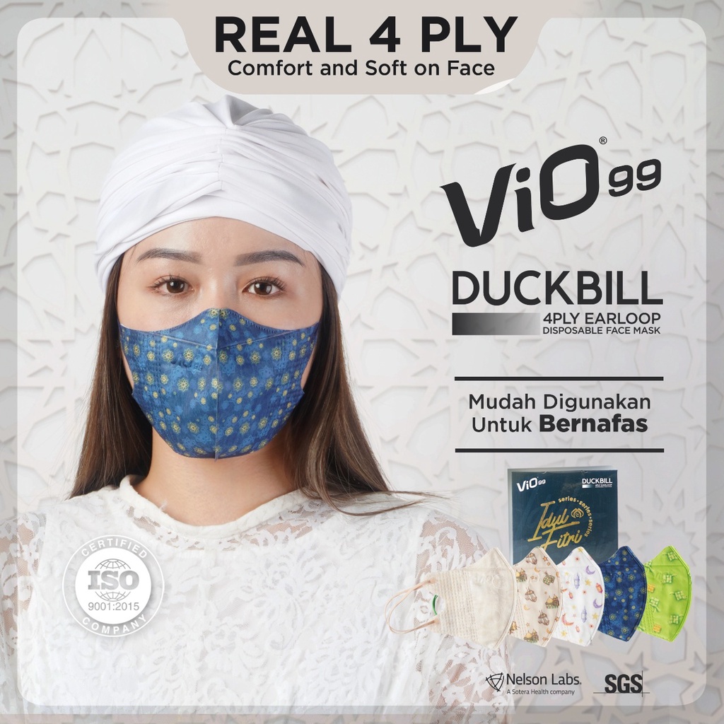 Vio Duckbill 30’S Mask 4Ply Earloop Idul Fitri edition isi 30pcs mix motif