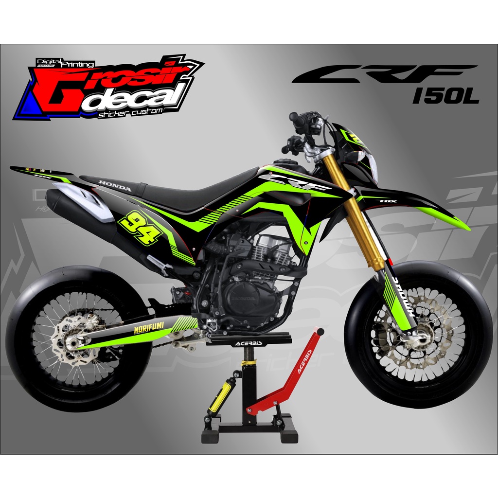 Decal Stiker CRF 150 L Hijau Stabilo Full Body Stiker Decal CRF 150L hijau stabilo fullbody