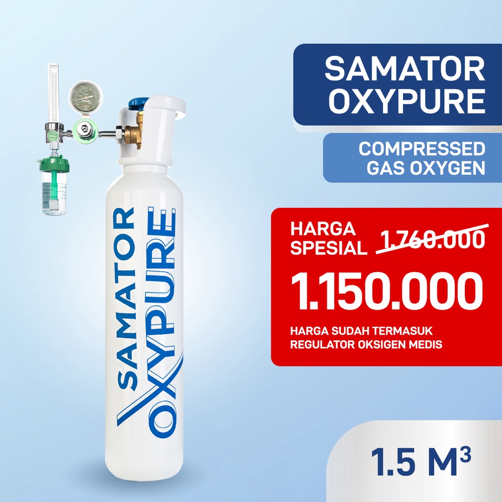 Jual Tabung Gas Oksigen Samator Oxypure 15 M3 Shopee Indonesia 