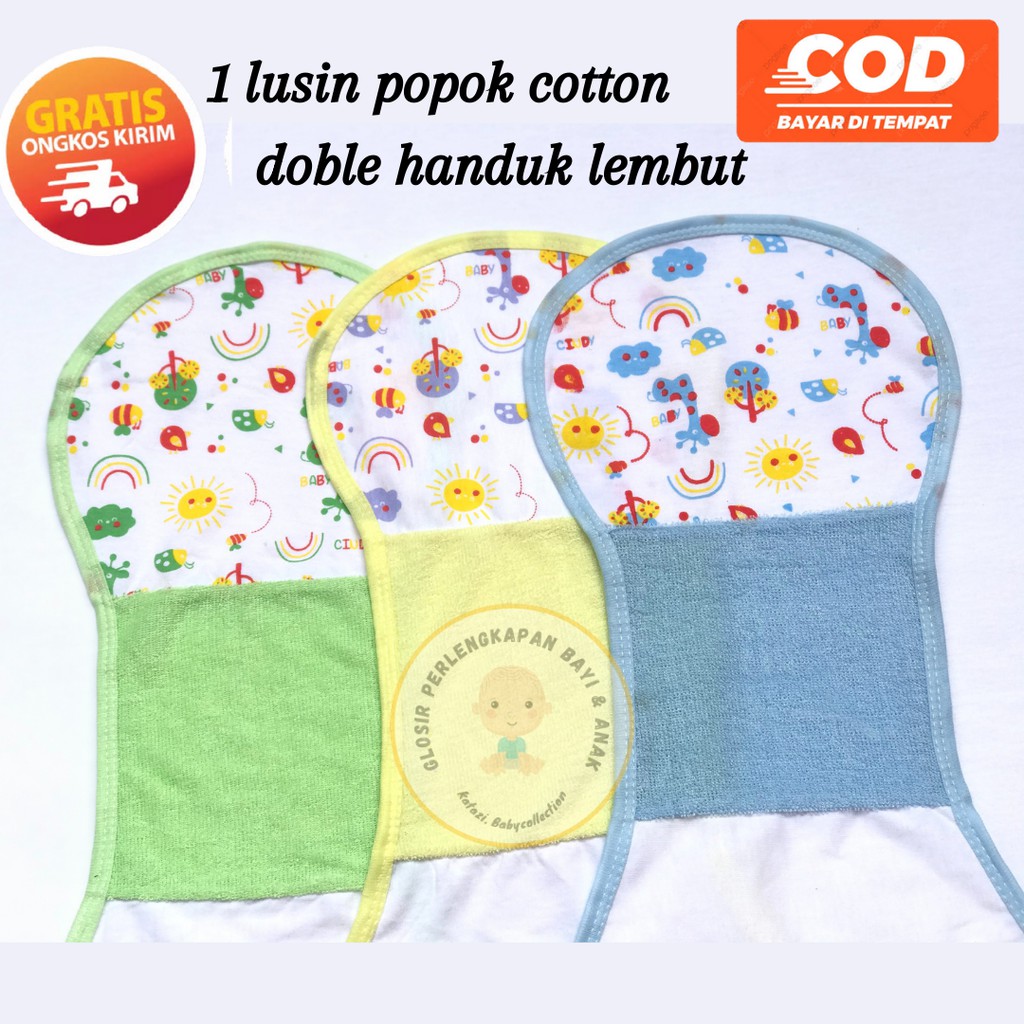 [PPKH001] 1 Lusin Popok Kain Cotton Doble Handuk