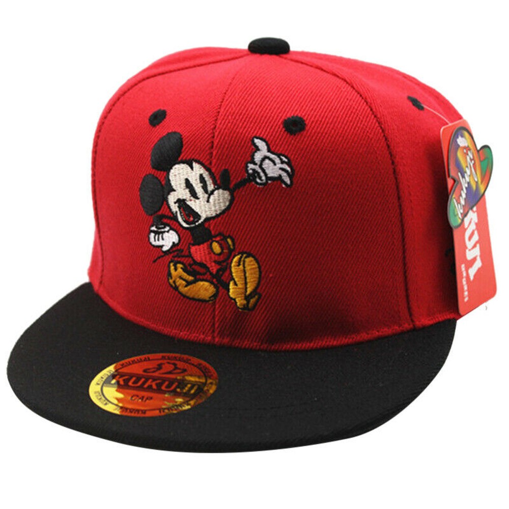 Topi Baseball Desain Mickey Mouse Gaya Hip Hop Adjustable Untuk Priawanita