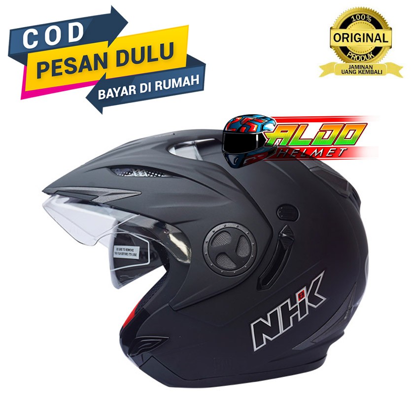 HELM NHK | NHK | Helmet NHK AVIATOR solid original | Helm double visor | NHK HALF FACE Termurah