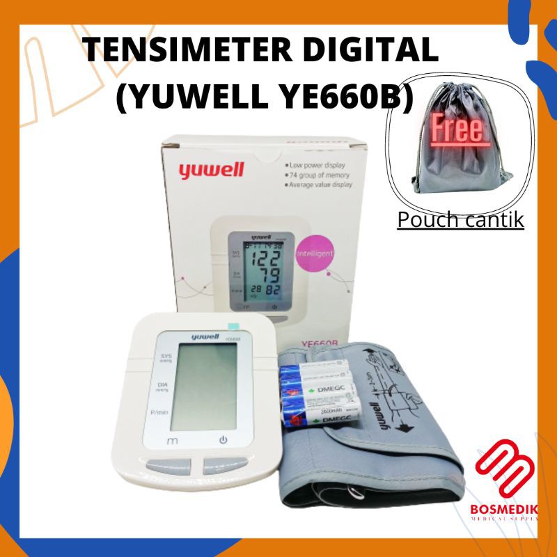 Original TENSIMETER YUWELL YE660B (WITH MEMORY + MANSET UNIVERSAL) Exp Baru