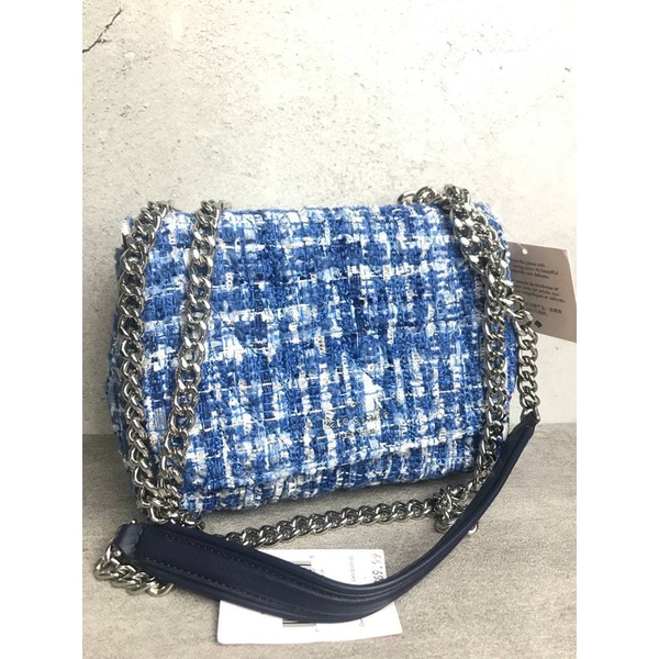 Tas Kate Spade Mini Emelyn Tweed Canvas Blue Multi