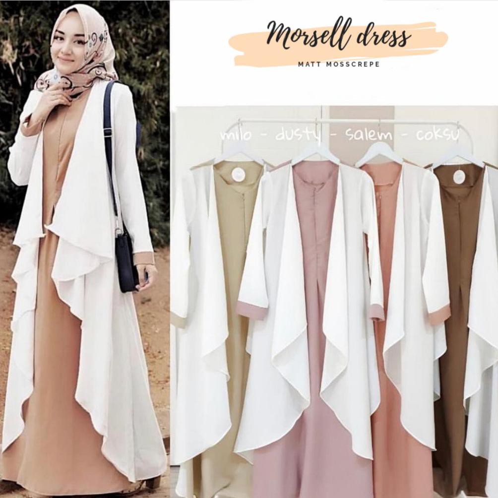 ASLI MORSEL DRESS Baju Gamis Wanita Pakaian Muslimah Baju Hijab Wanita Elegant Trendy Terbaru 2020