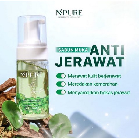 B06 N'PURE centella asiatica facial wash face cleanser cica npure wajah jerawat berjerawat original asli sabun cuci muka wajah pembersih toner pelembab minyak berminyak oily skin dry kering kecantikan murah serum essence scrub kosmetik foam