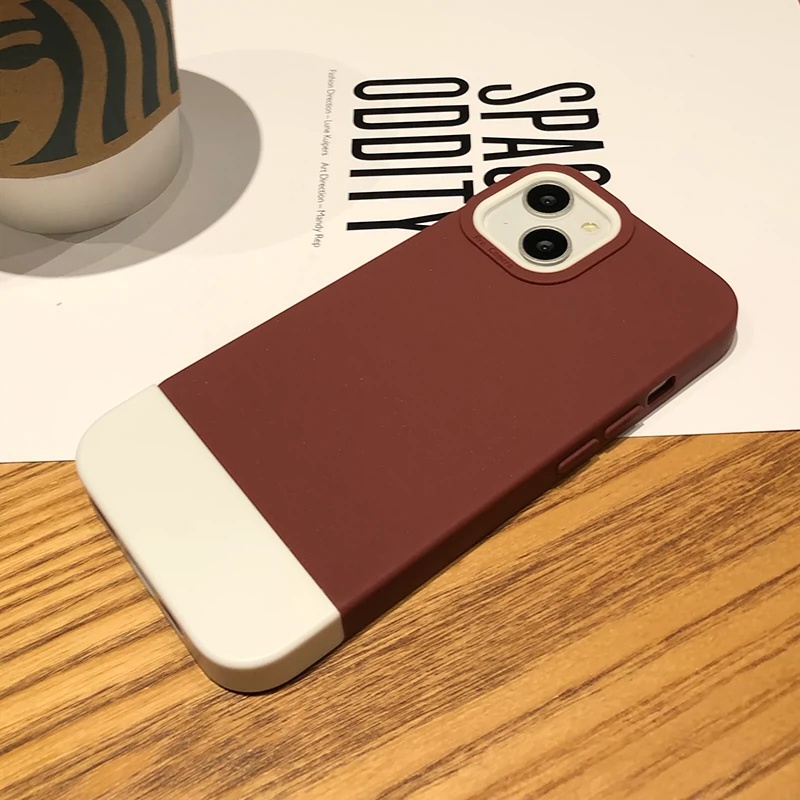 Soft Case Silikon TPU Warna Kontras Untuk IPhone 13 12 11 Pro X XS Max XR