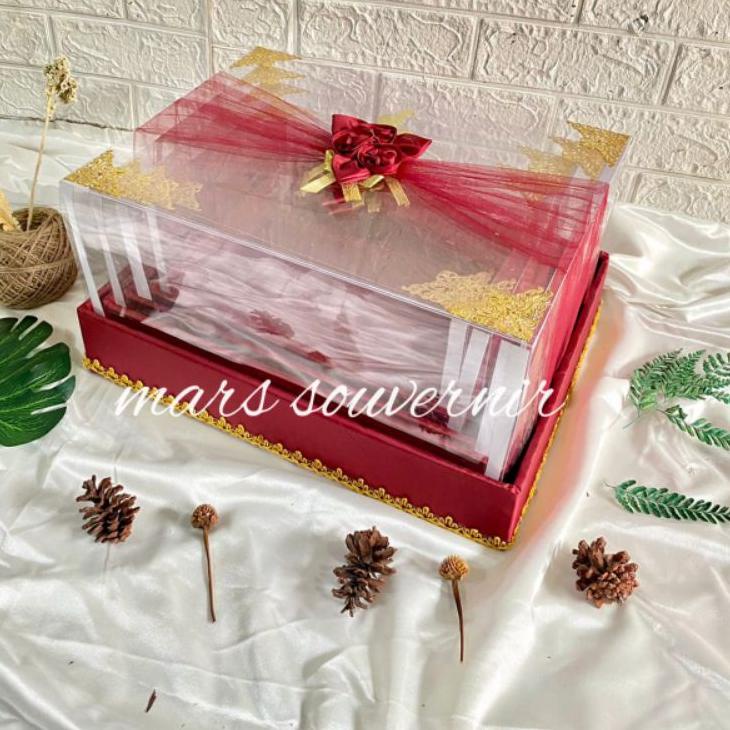 

지 Box/kotak hantaran Seserahan Mika Tille maroon 1 Set Isi 4 Box -