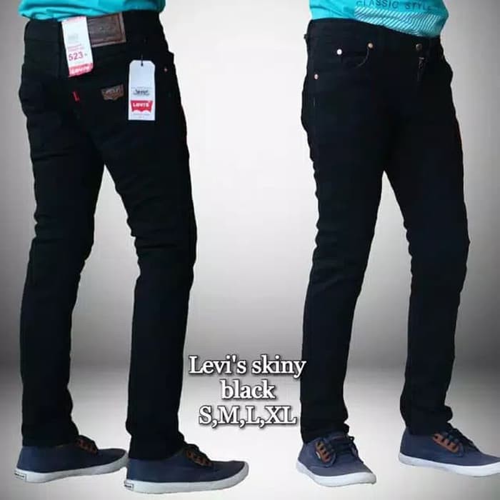 Topten Celana Jeans Pria Premium Clana Jins Jin Jean Distro Murah ZX704  Panjang Size 27 - 32 Hitam