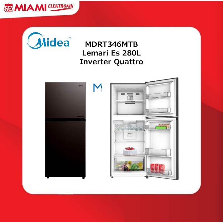 MIDEA MDRT346MTB Lemari Es 280L Inverter Quattro 2 Pintu