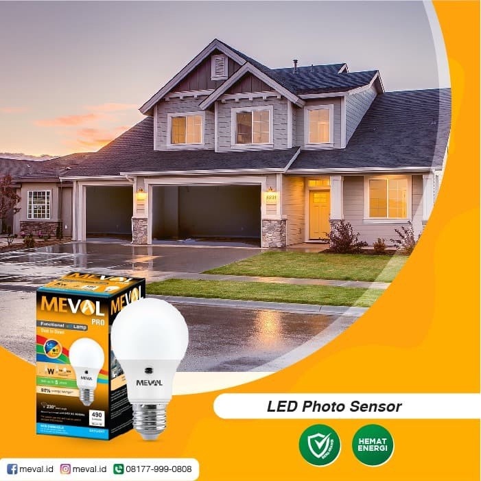 Meval LED Photo Sensor 9W - Putih Sensor Cahaya Sensor Sinar Matahari