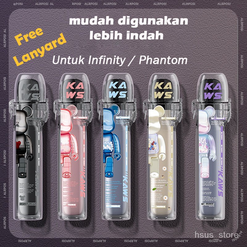 [RELX CASE] Infinity CaseTransparan Pola Kartun Casing Tali Logam Untuk RELX Gen 4 /5