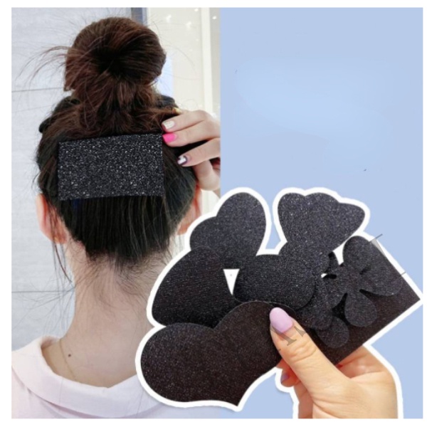 4pcs / Set Patch Rambut Warna Hitam Gaya Korea