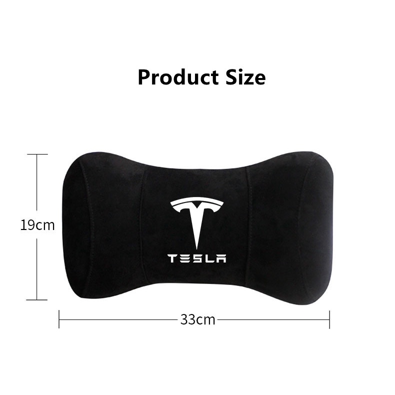 G-club Bantal Leher Bahan Kulit Rusa Memory Foam Untuk Headrest Mobil Tesla