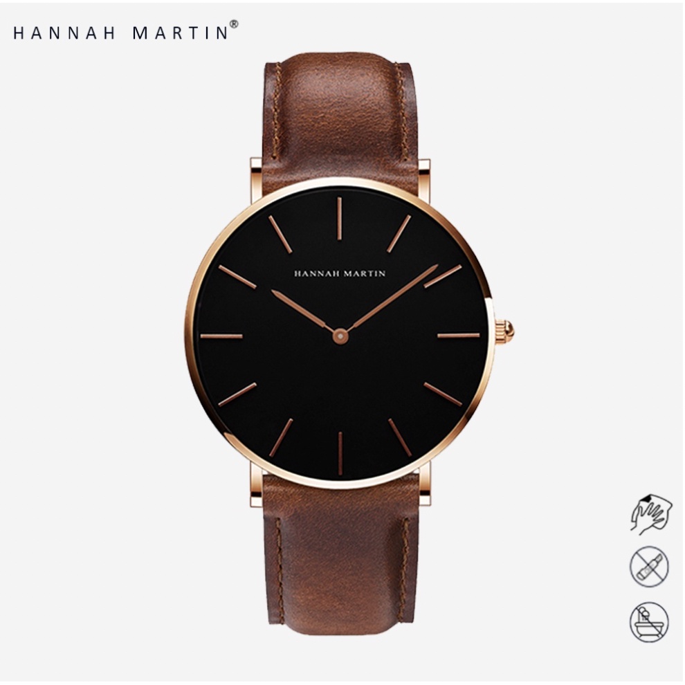 Jam Tangan Pria Hannah Martin Leather Kulit Analog Premium Anti Air 30 Meter CH02