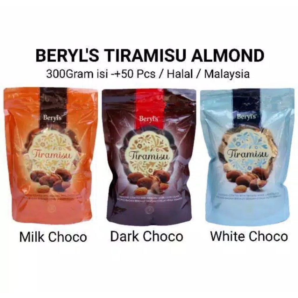 

Beryl's tiramisu almond milk/ dark/ white choco