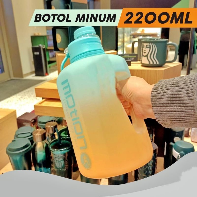 Motion Botol Minum Motivasi 2200ML Original Botol Gym⭐shopii-panda⭐