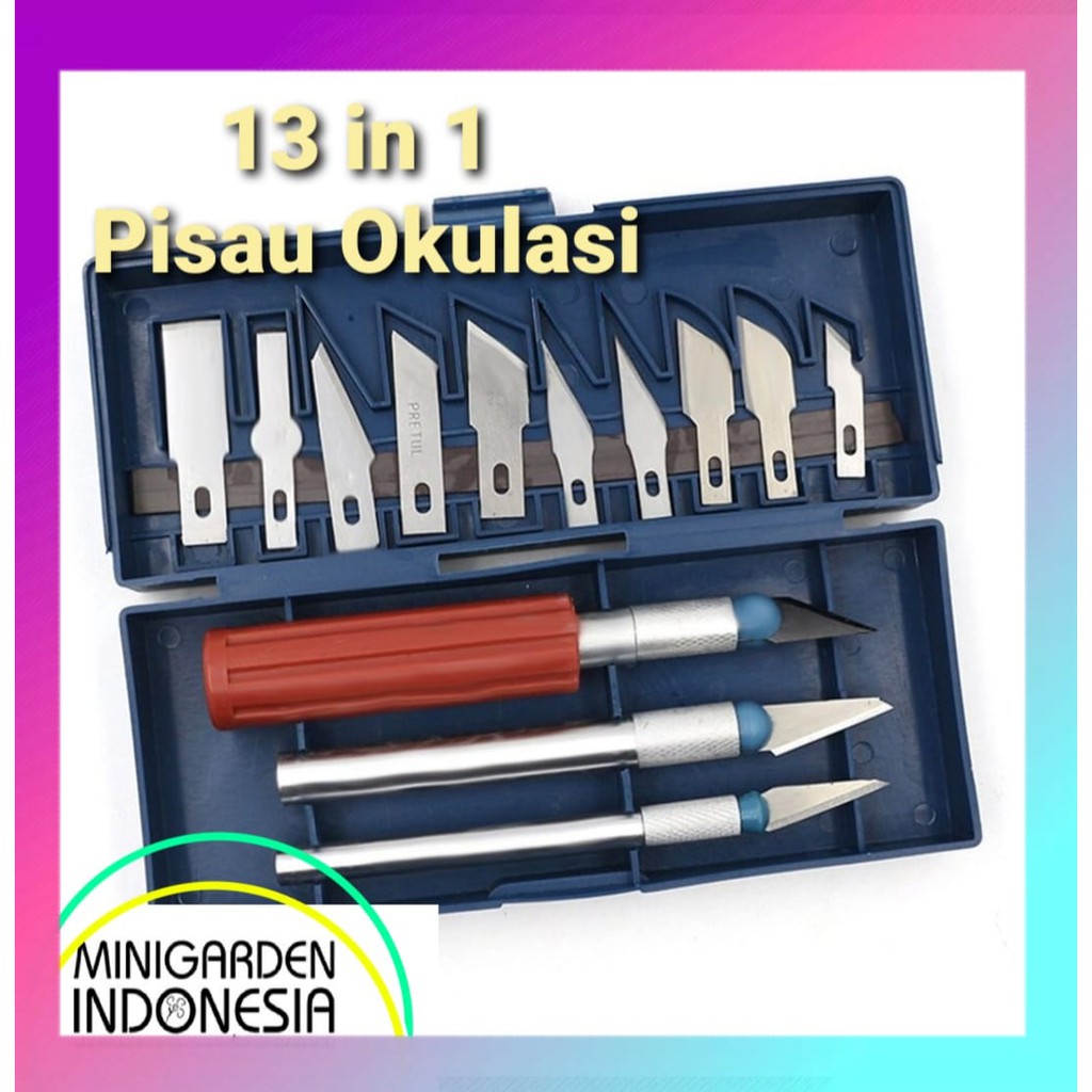 SET 13 IN 1 PISAU OKULASI cangkok sayat bonsai Pisau Ukir Seni Exacto Knife sambung pucuk grafting