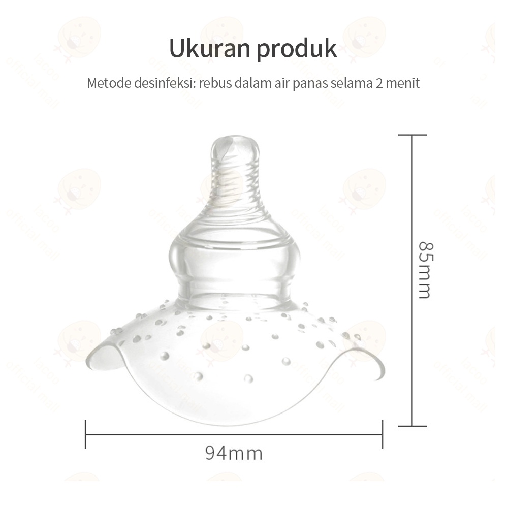 Lacoo Pelindung puting silikon menyusui penutup puting payudara untuk ibu BPA free 1pcs