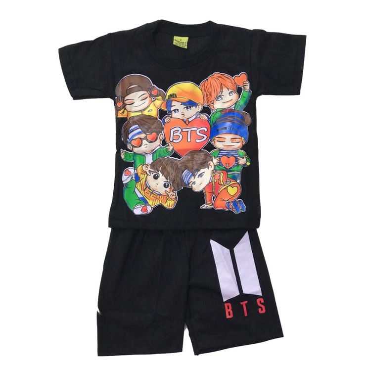 (BISA COD) MYDAILYKIDSWEAR SETELAN PAKAIAN BAJU ANAK LAKI-LAKI 2-7 TAHUN MOTIF BTS