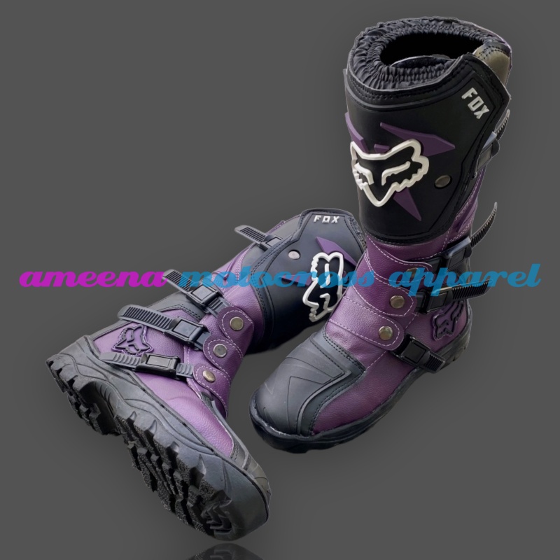 Sepatu MX Boots SV - Sepatu Trail - Sepatu Motocross - Sepatu Enduro - Sepatu Adventure - Sepatu Touring Moto - Purple Black