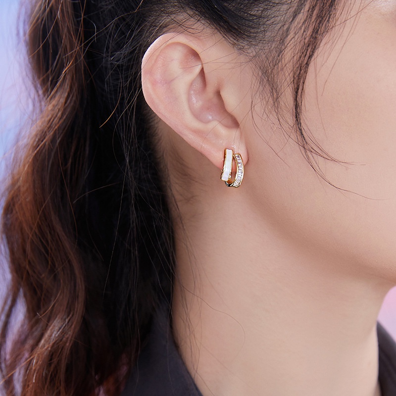 Anting Stud Silver Needle S925 Lapisan Ganda Gaya Korea Untuk Aksesoris Wanita