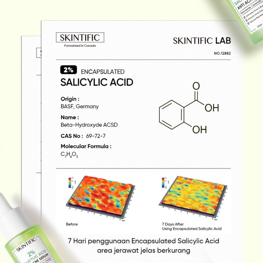 SKINTIFIC 2% Salicylic Acid Anti Acne Serum penghilang jerawat 20ml ok