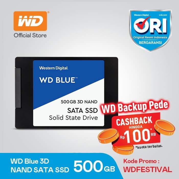 WD Blue 3D Nand SSD 500GB - WDC Western Digital 500 GB Sata3 2.5"