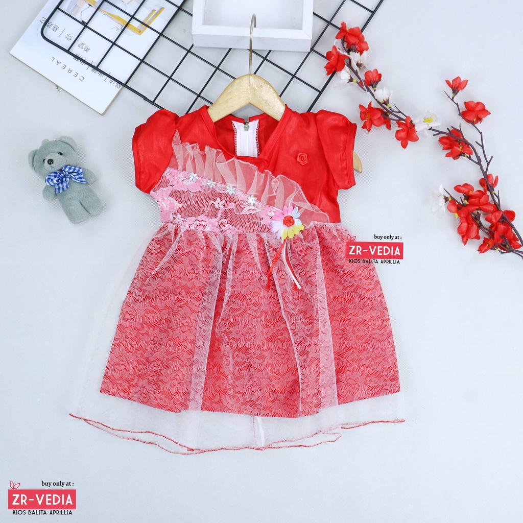 Gaun Bayi (+/-) uk 0-12 bulan / Dress Baby Murah Baju Bayi Perempuan Cewek Gaun Pesta Anak Kado Lucu kiosbalitaaprilia