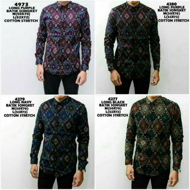 Kemeja Batik Songket Panjang Slim Fit (Idoim)